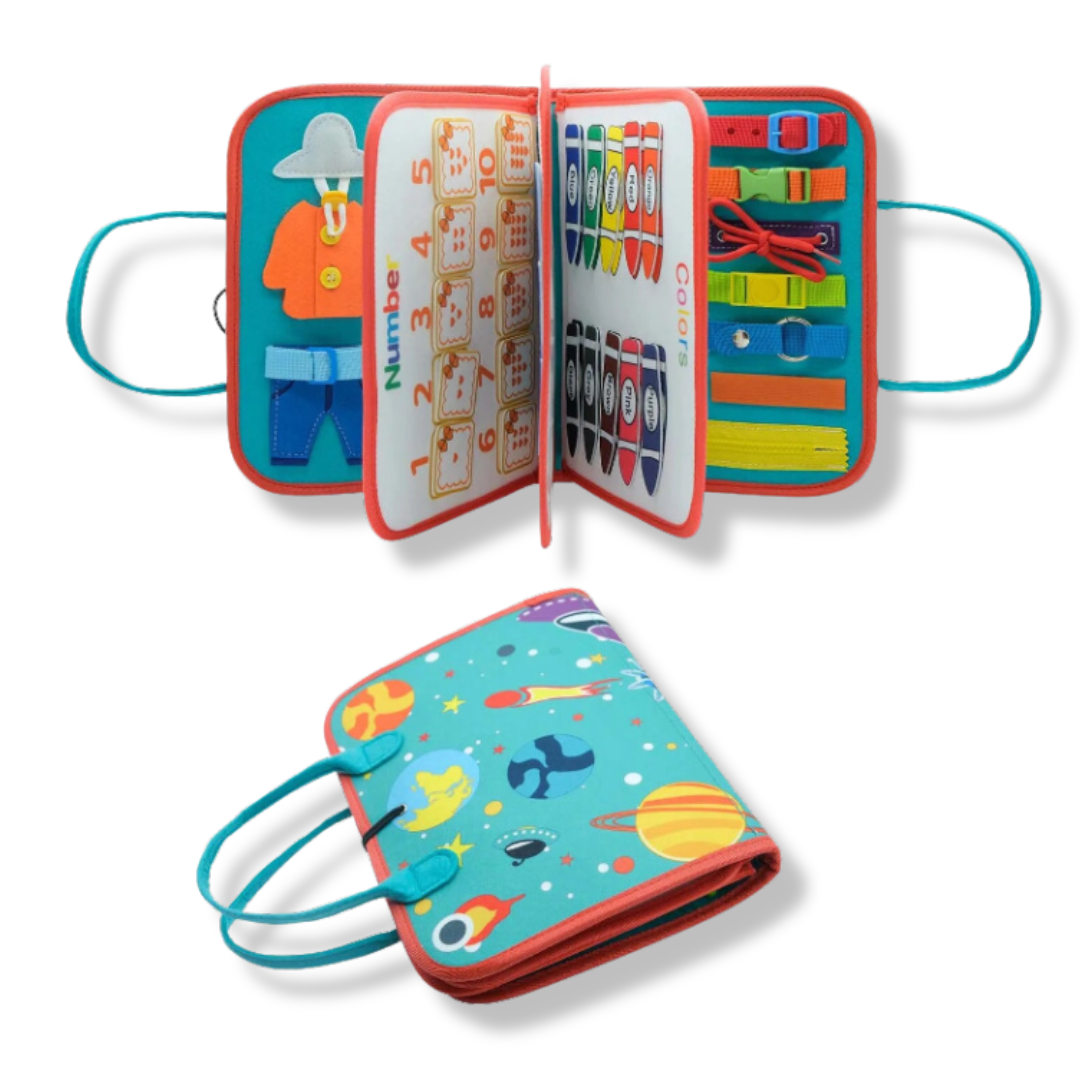 Montessori Busy Board for Toddlers – Portable Sensory Learning Toy