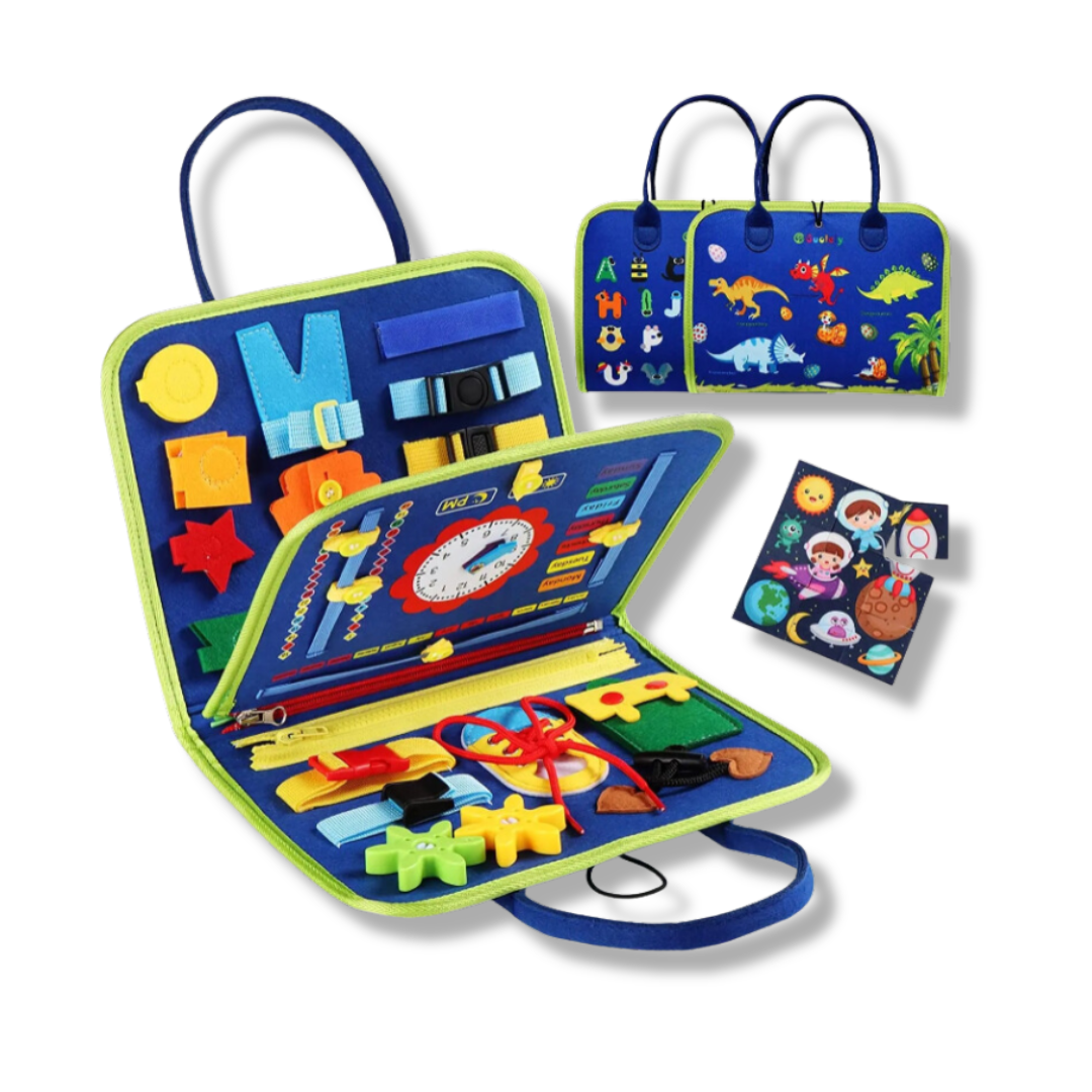 Montessori Busy Board for Toddlers – Portable Sensory Learning Toy