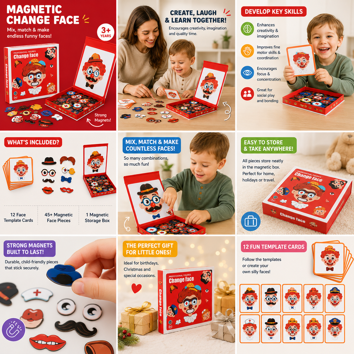 Kids’ Facial Expression Puzzle – Magnetic Emotion & Creative Play Set