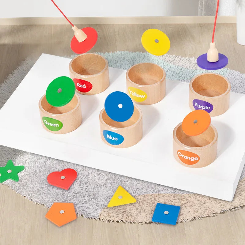 Magnetic Wooden Fishing Game – Learn Colors & Shapes