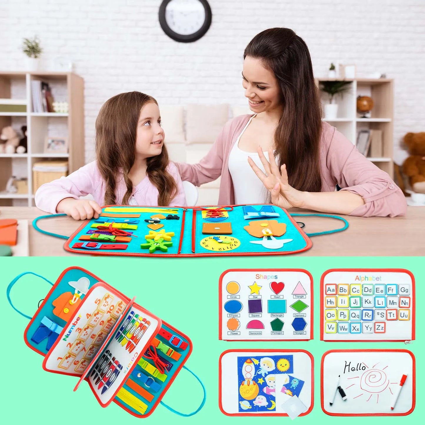 Montessori Busy Board for Toddlers – Portable Sensory Learning Toy