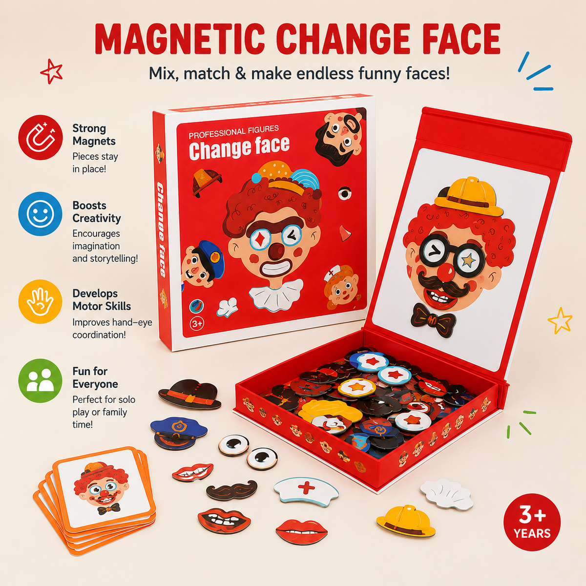 Kids’ Facial Expression Puzzle – Magnetic Emotion & Creative Play Set