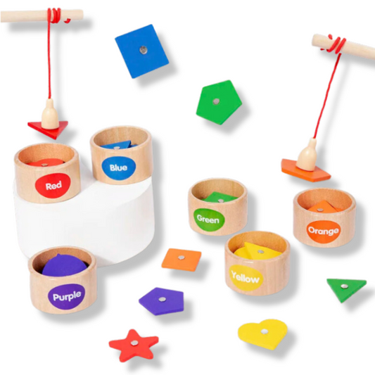 Magnetic Wooden Fishing Game – Learn Colors & Shapes